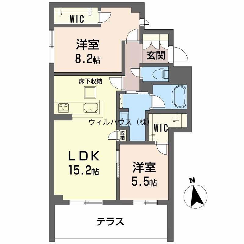 シャーメゾン深翠の杜(2LDK/1階)の間取り写真