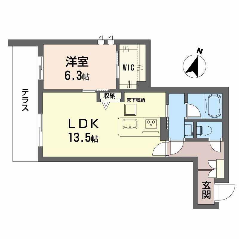 モンセル(1LDK/1階)の間取り写真