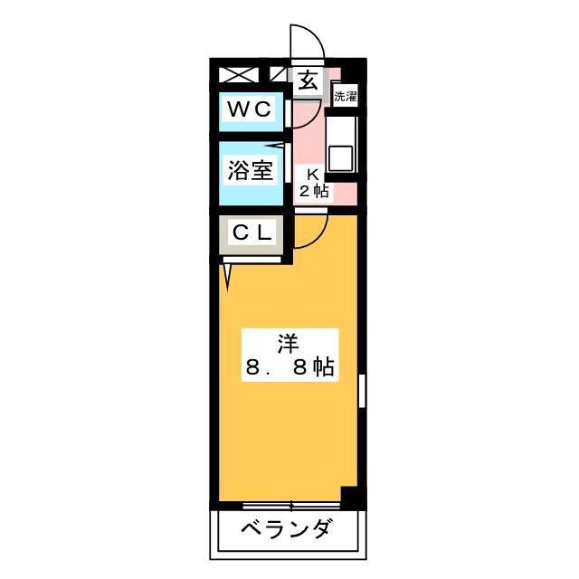ハイツクオーレ(1K/4階)の間取り写真