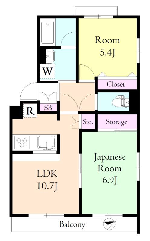 コンフォート大泉学園(2LDK/1階)の間取り写真