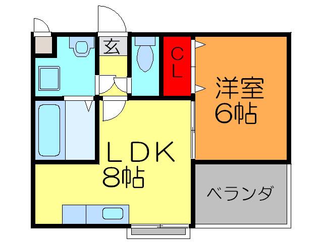 エム・ソーレ(1LDK/2階)の間取り写真