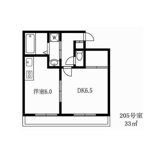 ガーデンマツイ(1LDK/2階)の間取り写真