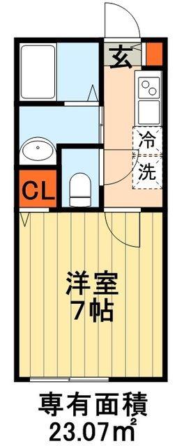VILLA末広 I(1K/2階)の間取り写真