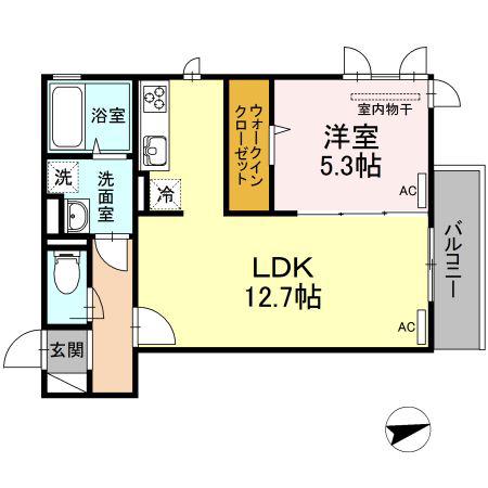 グアイスブラン(1LDK/3階)の間取り写真