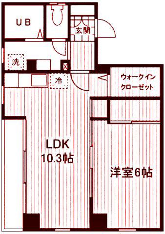 カーサ・フィオーレ(1LDK/3階)の間取り写真
