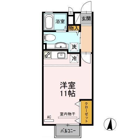 グランドスワード寺町(ワンルーム/2階)の間取り写真