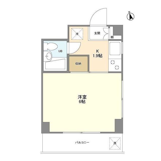 鎌伊ハイツ(1K/2階)の間取り写真