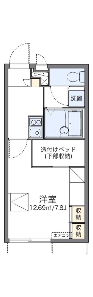 レオパレスコンフォート光明池(1K/1階)の間取り写真