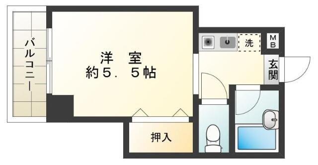 勝どき第3関根ビル(ワンルーム/4階)の間取り写真