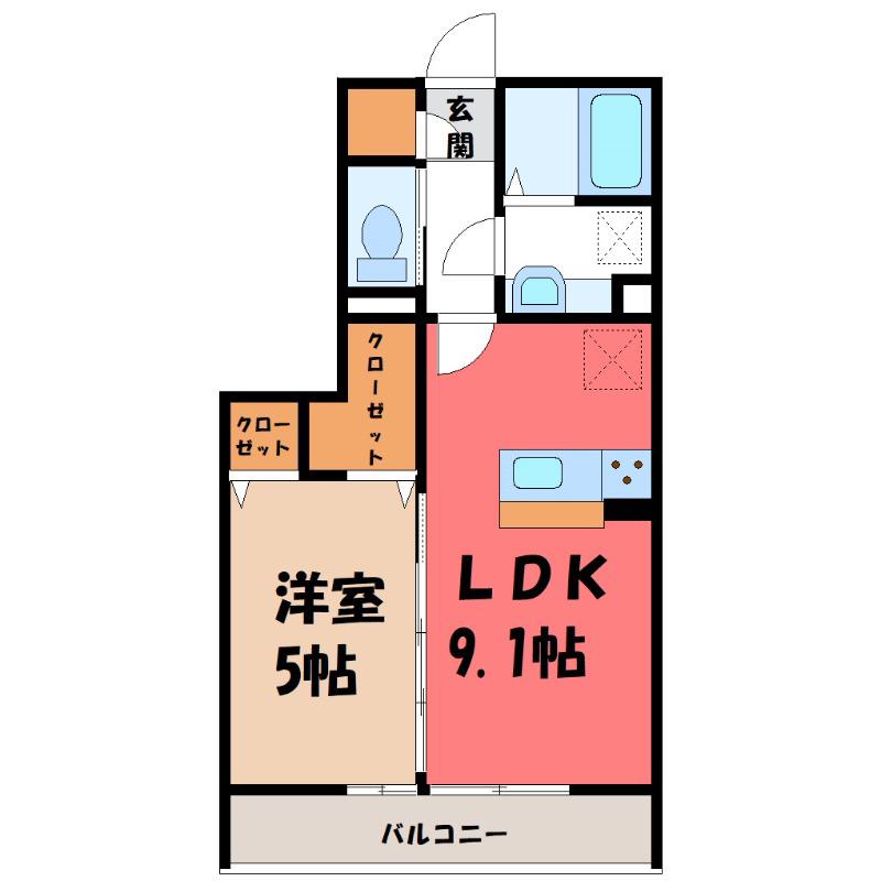 プリムラ(1LDK/2階)の間取り写真