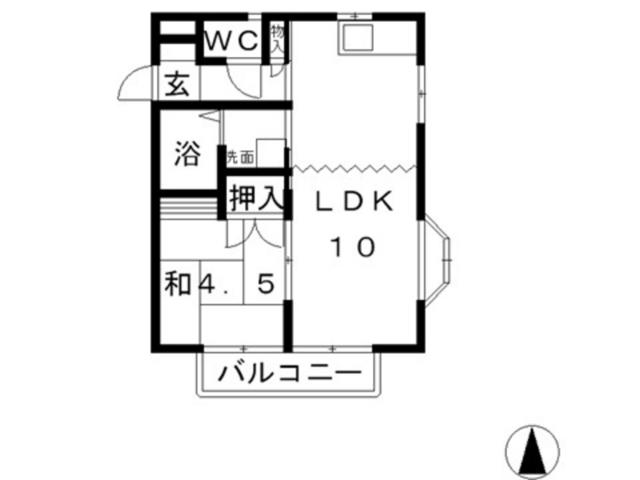 モントーレ堀南(1LDK/2階)の間取り写真