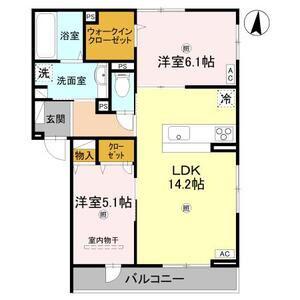 KレジデンスビューII(2LDK/3階)の間取り写真