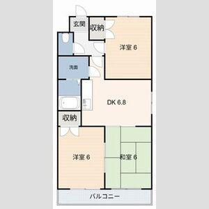 クレールナガタ(3DK/4階)の間取り写真