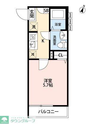 FELICE COURT(1K/1階)の間取り写真
