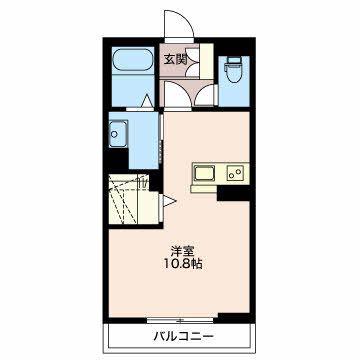 クレールエスパシオ(ワンルーム/2階)の間取り写真