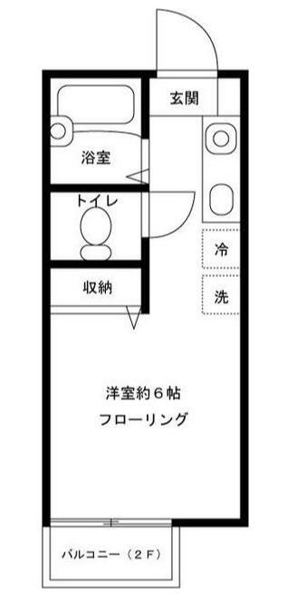 トパーズ(ワンルーム/2階)の間取り写真