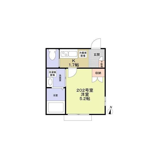 FOREST MAISON KAMEDAフォレストメゾンカ(1K/2階)の間取り写真