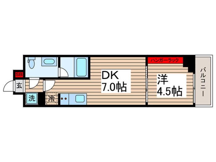 アーバンパーク亀戸II(1DK/6階)の間取り写真
