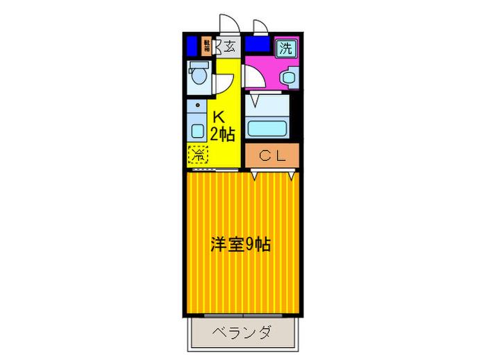 ハイツ大嘉(1K/2階)の間取り写真
