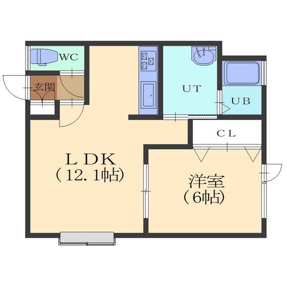 アールズII(1LDK/1階)の間取り写真