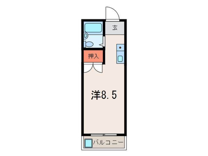 ハイツカボチャ(ワンルーム/2階)の間取り写真