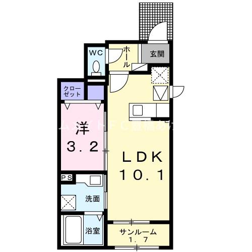 フォレスト パーク(1LDK/1階)の間取り写真