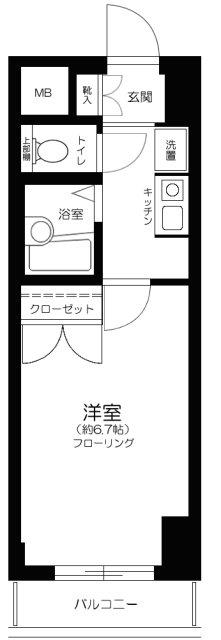 メインステージ西麻布(1K/7階)の間取り写真
