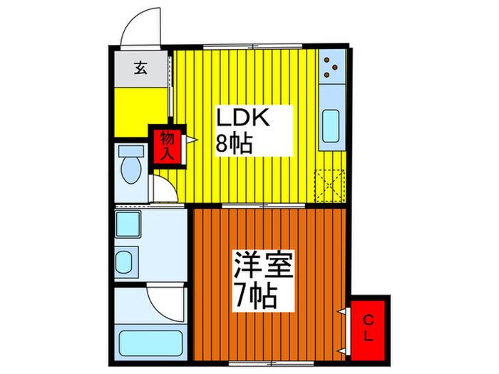JR京浜東北線 川口駅 徒歩11分 3階建 築11年(1LDK/1階)の間取り写真
