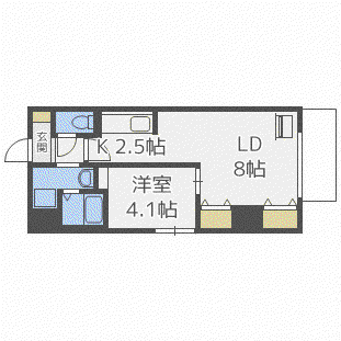 アクアリオ冴(1LDK/4階)の間取り写真