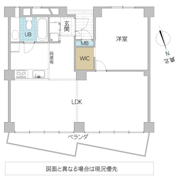 サングリーンなかみなと B棟(1LDK/5階)の間取り写真