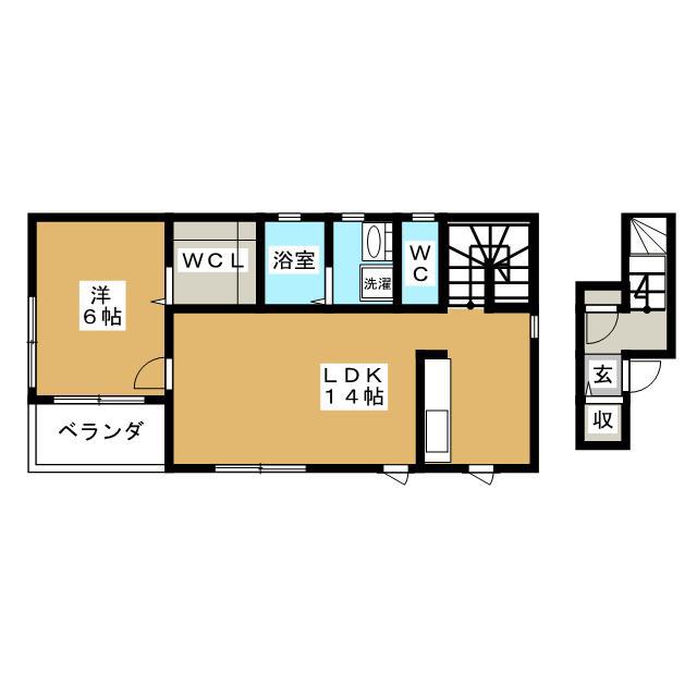 ヴァンクレール(1LDK/2階)の間取り写真