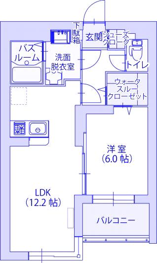 GRAN RIO グラン リーオ(1LDK/3階)の間取り写真