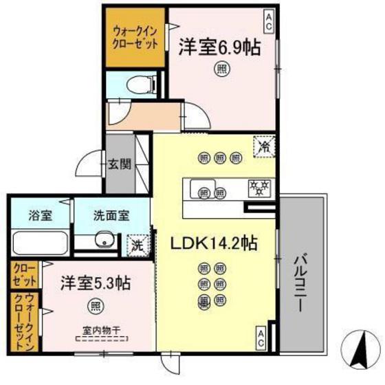 岡山電軌東山本線 城下駅(岡山) 徒歩16分 3階建 新築(2LDK/3階)の間取り写真