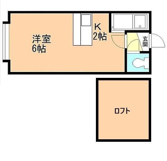 ドルミムサシ(ワンルーム/2階)の間取り写真