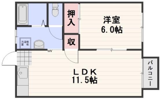 コーポラス小西 当新田(1LDK/1階)の間取り写真