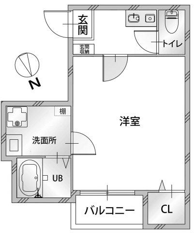 セイミ仲六郷(1K/3階)の間取り写真