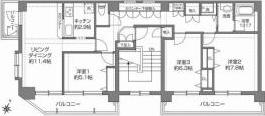 コモダス千歳烏山(3LDK/4階)の間取り写真