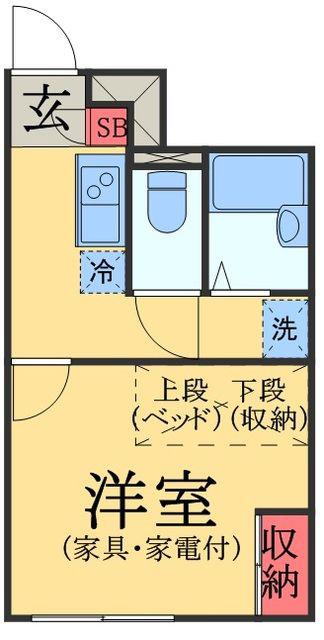 LP若葉(1K/1階)の間取り写真