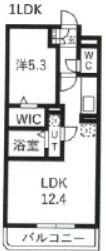 ウエスト RESIDENCE(1LDK/1階)の間取り写真