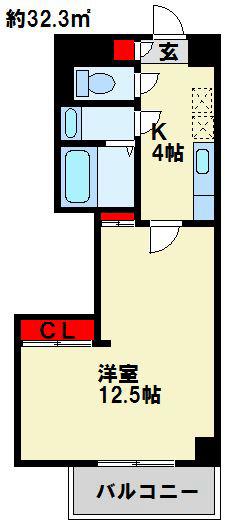 堺町センタービル(1K/7階)の間取り写真