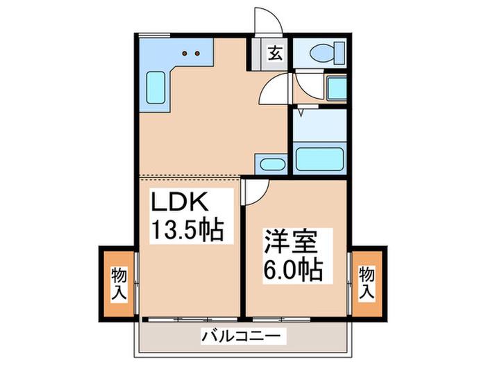 中山AIハイツ(1LDK/4階)の間取り写真