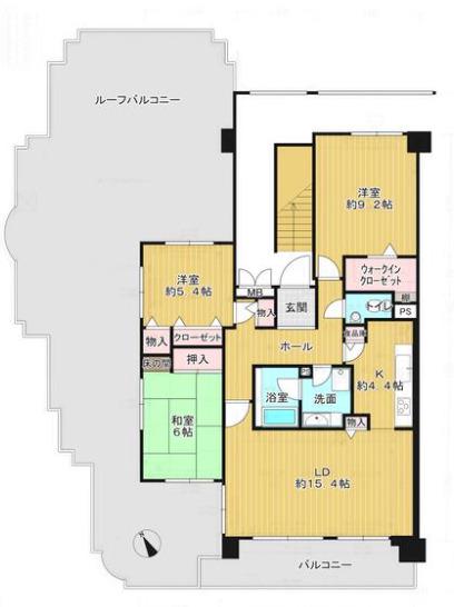 イトーピア泉北深井(3LDK/8階)の間取り写真