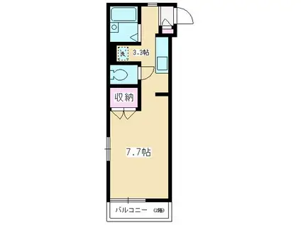 メゾンポロニア(1K/1階)の間取り写真