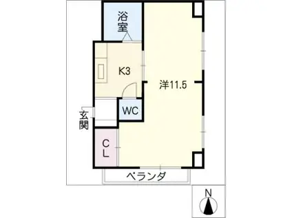 グリーンハイツ新瑞(1K/4階)の間取り写真