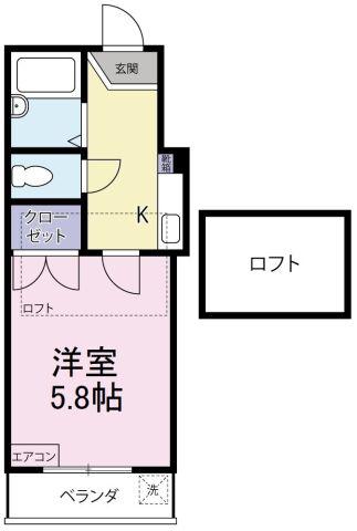 BRILLIANT CUBEIII(1K/1階)の間取り写真