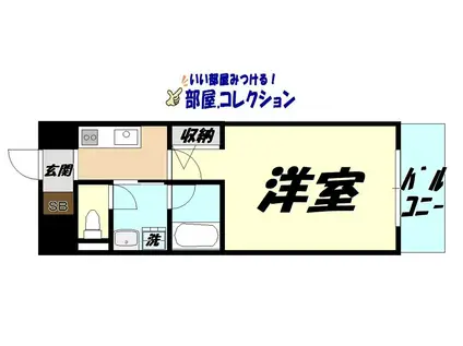 ウエストSIDE(1K/3階)の間取り写真