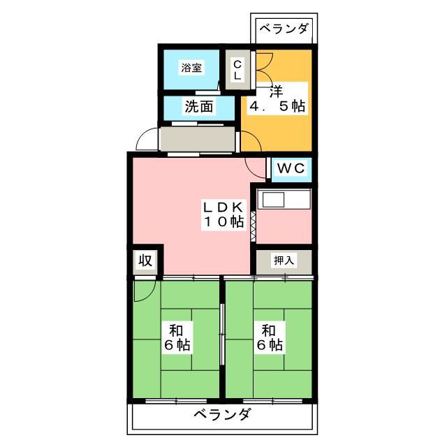 ドゥエル・コスモス(3LDK/3階)の間取り写真