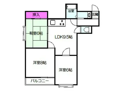 クィーンライフIMAZU(3LDK/4階)の間取り写真