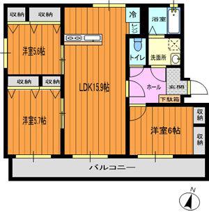 ハイライフT・M(3LDK/4階)の間取り写真