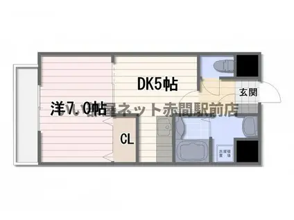 ARTHU-WIN・D.赤間(1DK/2階)の間取り写真